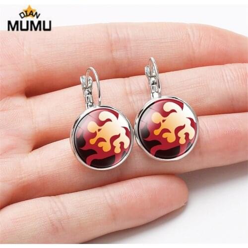 New Devil Assassin Kimetsu no Yaiba Acrylic Earring Anime Cosplay Two-dimensional Peripheral Earrings Tanjiro Men Women Earrings