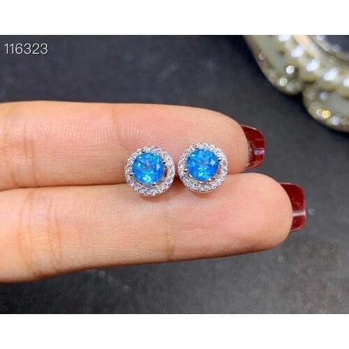 New Natural Topaz Earrings 925 Silver Exquisite, Beautiful, Simple and Generous Style