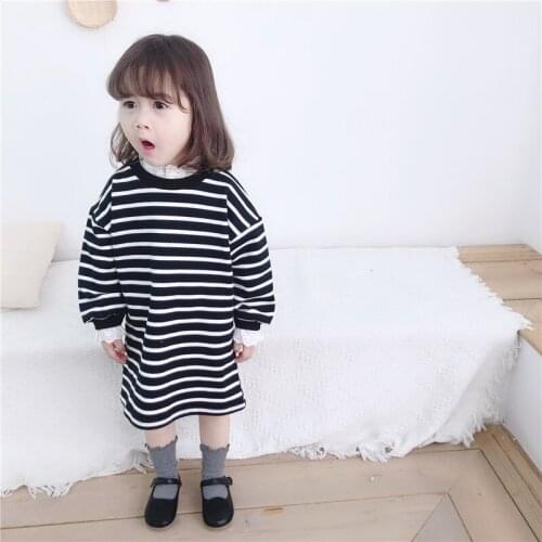 Matching Family Outfits Korean Striped Long Sleeve Girls Sweatshirts Mother Daughter Dresses Casual Fashion Mommy And Me Hoodie