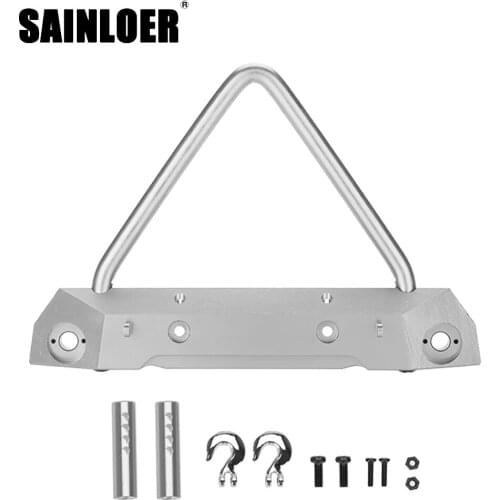 SAINLOER Aluminum alloy RC Rock Car Front Bumper for 1/10 RC Crawler Axial SCX10 ELECTRIC Upgrade Parts Red silver