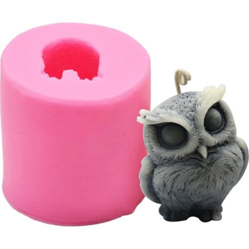 3D DIY Silicone Fondant Owl Mold Cake Mould Cupcake Cartoon Soap Molds Cookie Craft Chocolate Baking Tool Kitchen Accessories