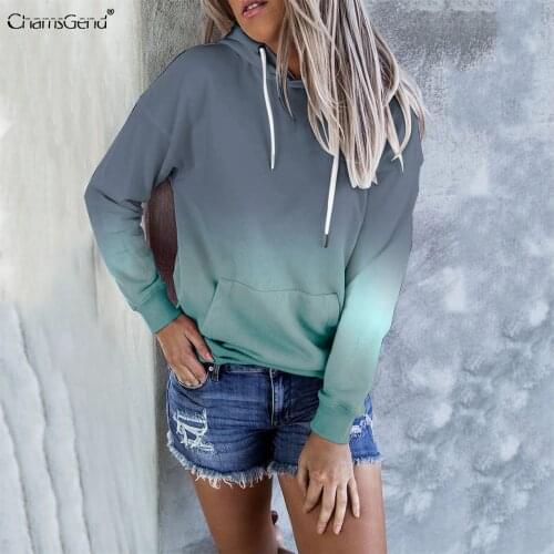 Gradient Printed Sweatshirt Hoodies Women/men Casual Harajuku Hoodie Sweatshirts Fashion Fleece Coat Fall Clothes Pullover