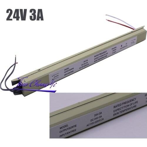 24V 3A Ultrathin Switching Power Supply Lighting Transformer 72W 220VAC For LED Strip Box