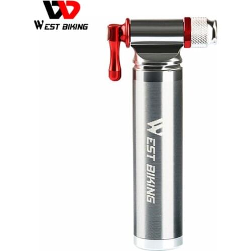 WEST BIKING Cycling CO2 Inflator Presta/Schrader Valve Compatible Cartridges Not Included Bicycle Tire Pump Alloy Bike Mini Pump
