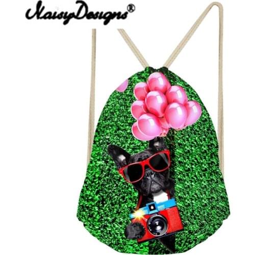 Noisydesigns 3D animals Printed Funny cute Drawstring Backpack School Waterproof Mochila Infantil Travel Gift 2021 new Storage