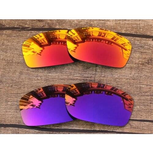 Vonxyz 2 Pairs Ruby Mirror & Violet Mirror Polarized Replacement Lenses for-Oakley Fives Squared Frame