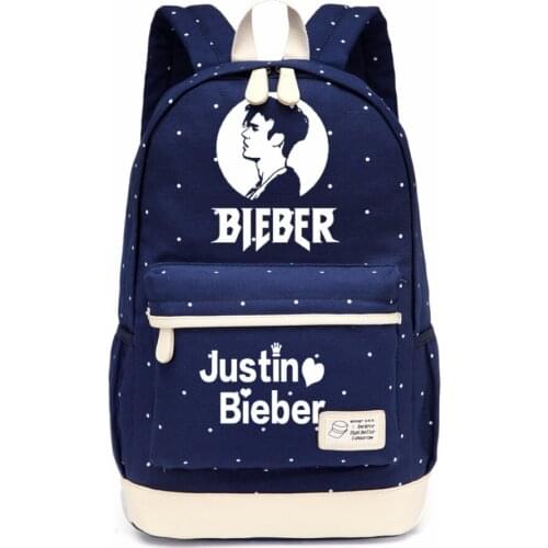 WISHOT justin bieber Backpack shoulder Travel Bag for teenagers girls women Canvas dot school bag