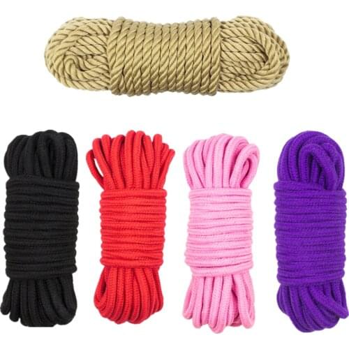10m 8mm Cotton Three twisted Rope String Cord Twine Sash Craft Thick Cords Bondage Rope Adult Games Sex Toys For Women
