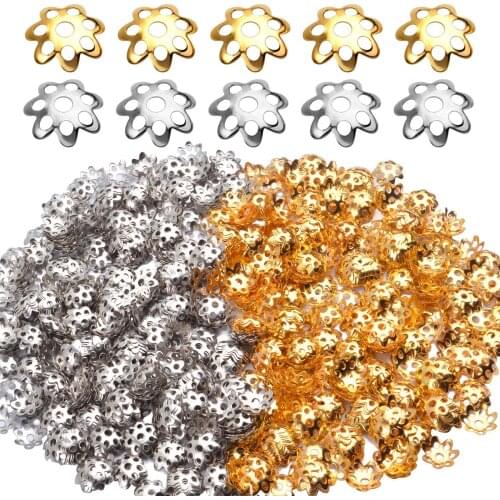 1000pcs 7.5mm Flower Bead Caps Metal Filigree Spacers Bali Style Jewelry Findings Accessories for DIY Handmade Bracelet Necklace