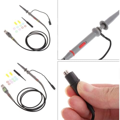 1X 10X P6100 100MHz High Precision Oscilloscope Probe Alligator Test Clip with Adjustable Attenuation Rate