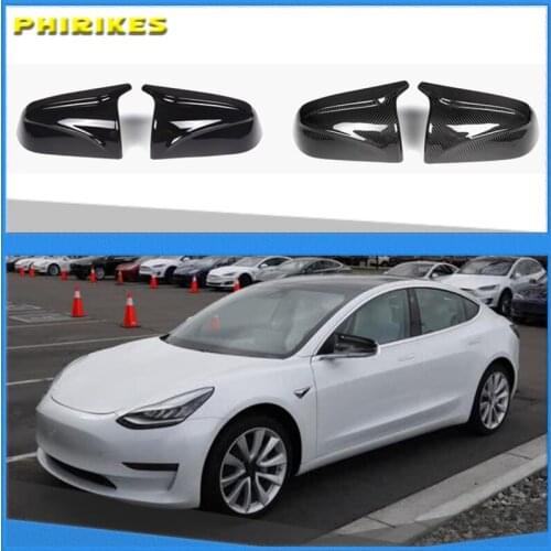 2Pcs Auto Side Rear View Mirror Cover Shell Cap Housing Replacement For Tesla Model 3 2016 2017 2018 2019 2020