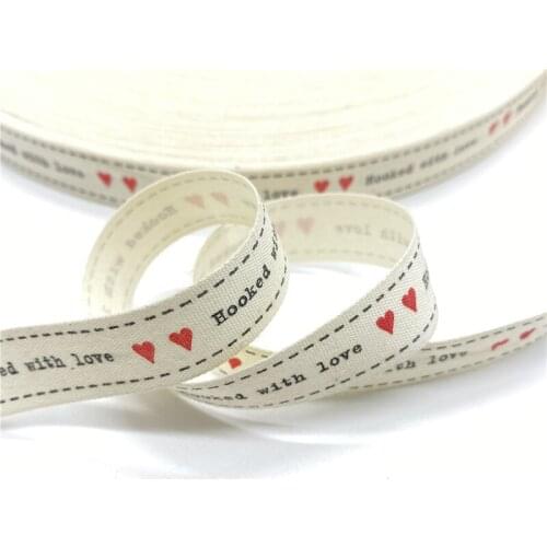5Yards 15mm Cotton Ribbon Printed Cotton Ribbons For Wedding Christmas Decoration DIY Sewing Fabric #05