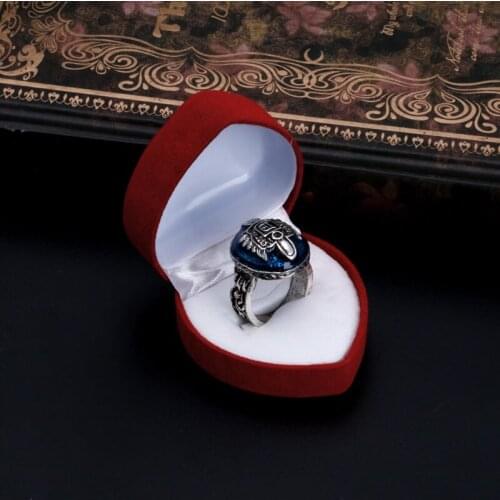 1Pc Velvet Heart Shape Jewelry Display Box Stud Rings Earring Storage Case Box