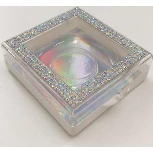 Free Shipping by DHL Glitter Diamond Case 3D 5D 25mm Mink Eyelashes Custom Glitter Rhinestone Packaging Box