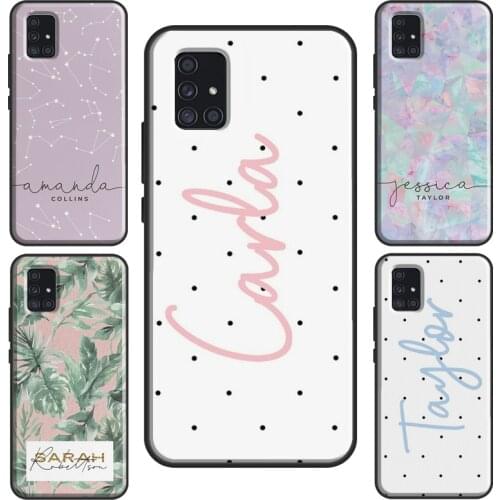 Initials Custom Summer Ombre Rainbow Palms Case For Samsung Galaxy A71 A51 A70 A50 A40 A30 A10 M21 A7 2018 A11 A20e A21S Coque