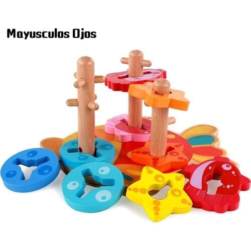 Childrens Educational Wooden Toys Small Fish-shaped Water-saving Environmental Protection Blocks