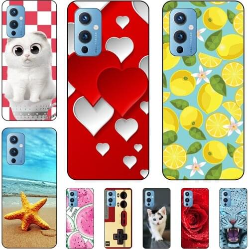 For OnePlus 9 Pro 5G Case Beautiful flower Cat Phone Cover Silicone Soft TPU Back Coque Shell For OnePlus 9 9Pro