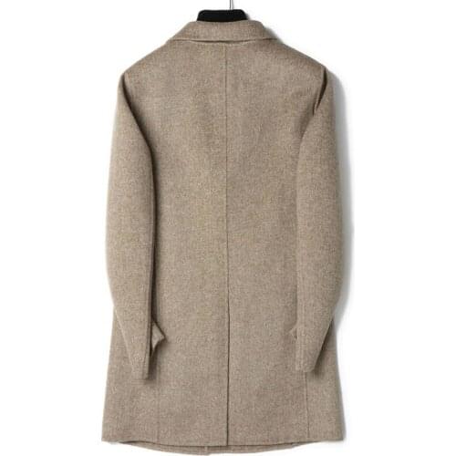 Double-sided 100% Wool Coat Men Long Jacket Korean Overcoat Autumn Mens Coats and Jackets Abrigo Hombre LM-181018 KJ2253