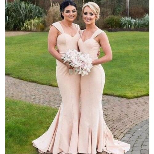 Elegant Gorgeous Sweetheart Mermaid Long Bridesmaid Dresses Ruffles Garden Party Dresses Plus Size Bridesmaid Custom Made