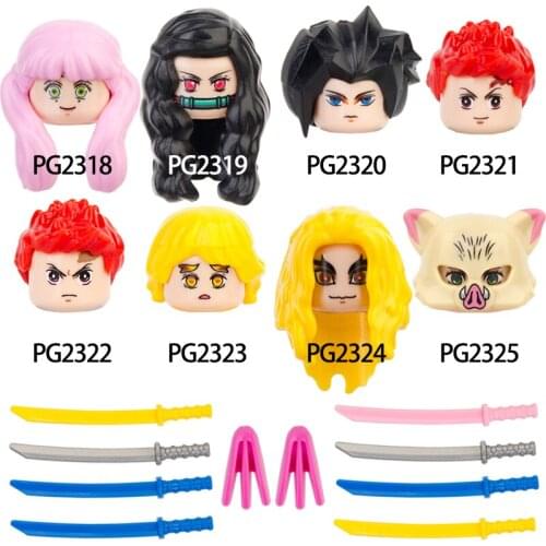 Japanese Anime Figures Building Blocks Demon Slayer Kamado Tanjirou Kamado Nezuko Bricks For Children Gift Toy PG8291