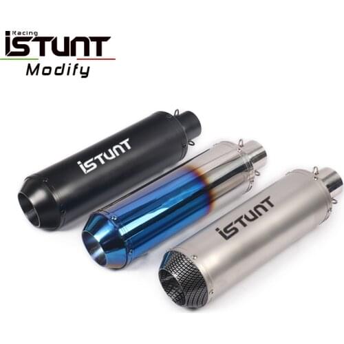 ISTUNT 36-51mm Universal Motorcycle Exhaust Escape moto Modified Muffler Pipe For ATV Kawasaki ninja350 ZX6R CB400 NK650