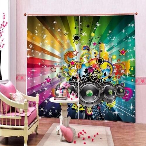 Custom Disco Dance Patten Printed Curtain Window For Living Room Thin/ Thicken Trendy Bedroom Blackout Drapes Dropship