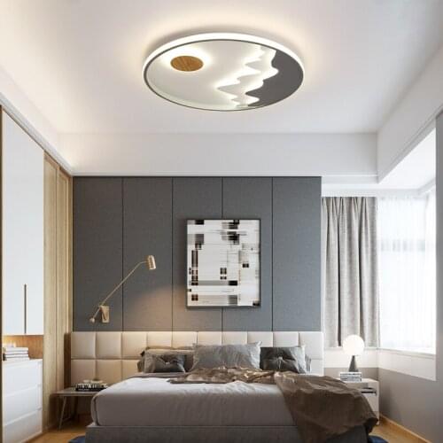 Round LED Ceiling Lights for Living Room Bedroom Study Room Indoor Lighting Home Embedded sunrise map Dimmable Mounted 110V 220V