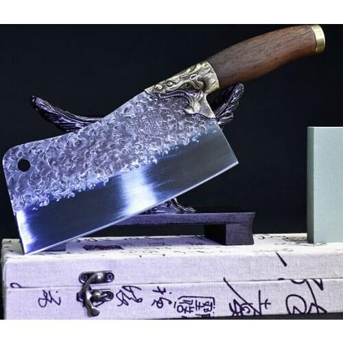 Longquan ghost hand made of pure hand forging, chopping and cutting dual-use bone cutters kitchen slicer rosewood handle