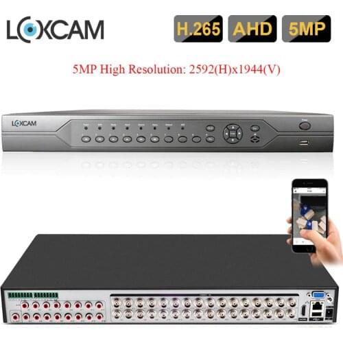 LOXCAM H.265+ 32ch 5MP 2592*1944P AHD DVR 4K Ultra HD AHD CVI TVI NVR Recorder for security camera system onvif P2P Alarm DVR
