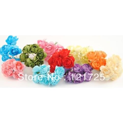 Mini artificial Flower Hand Made paper flowers for candy box Small Wedding Bouquet Scrapbooking decoration