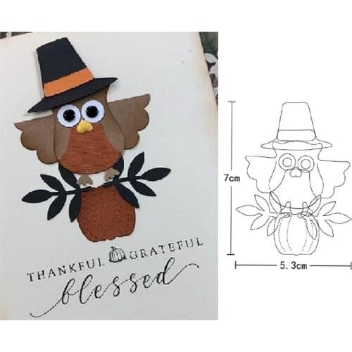 Metal cutting dies owl thanksgiving cut die mold decoration Scrapbook paper craft knife mould blade punch stencils dies