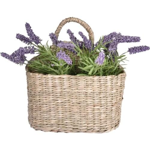 Wall Hanging Handmade Woven Basket Home Decor Creative Country Style Rustic Straw Storage Basket Suitable For Living Room