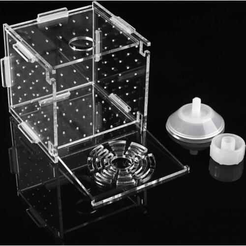 New Aquarium Acrylic Fish Bowls Tank Breeding Isolation Box With Sucker For Baby Fish Hatchery Rooms Incubator Reptile Cage