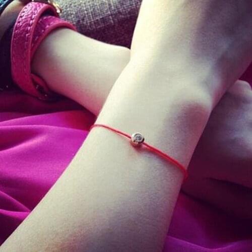 2style new simple fashion red string bangle single crystal line bracelets for women red rope Christmas gift
