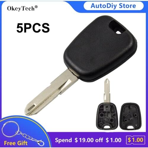 Okeytech 5PCS No Button Transponder Car Key Shell Cover For Peugeot 106 107 307 207 306 406 For Citroen C2 C3 C4 NE73 Blade Fob