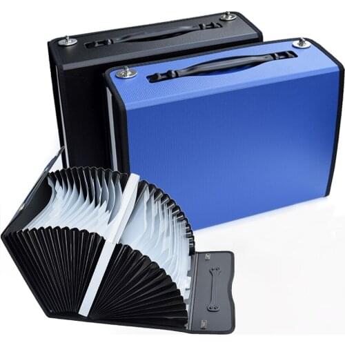 27-Pocket Expanding File Folder Document Wallet Briefcase A4/Letter Size Business File Box with Handle for School Office Home