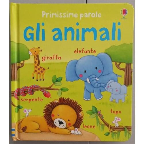 Parent Child Kids Toddler Baby Italian Book Early Education Cute Picture Word Knowledge Cardboard Libros Book Age 0-3