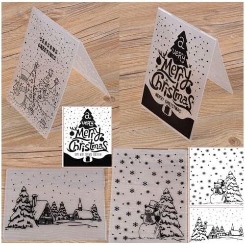 Christmas Embossing Folder DIY Card Papercraft Scrapbooking Decor Template Diary