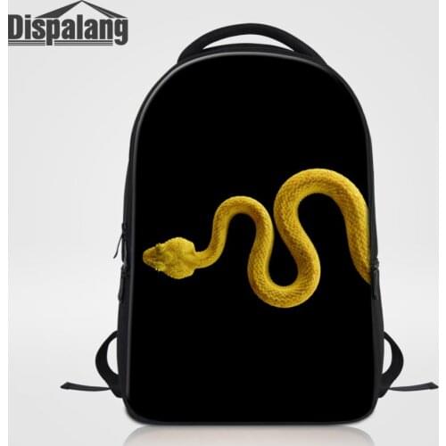 Drop Shipping Personalized Design Snake School Bag Bookbag For High Class Student Animal Backpack Men Laptop Bagpack Male Rugzak