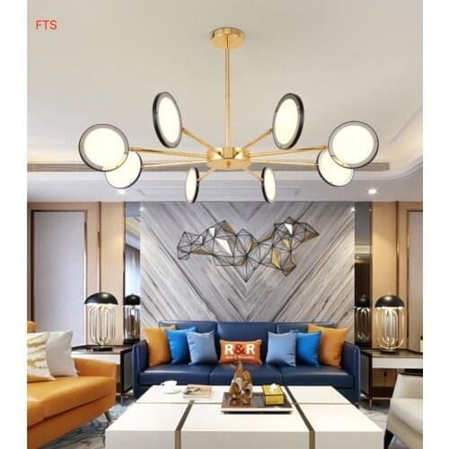 Nordic rotating chandelier creative living room dining room bedroom hotel guest room designer model room stylish LED chandelier