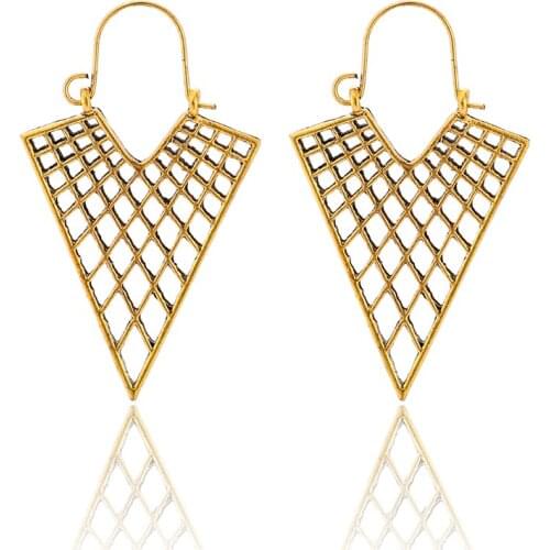 Tocona Rock Punk Openwork Metal Geometric Earrings for Girl Golden Statement Earrings 2019 Womens Jewelry Party Gif 9030
