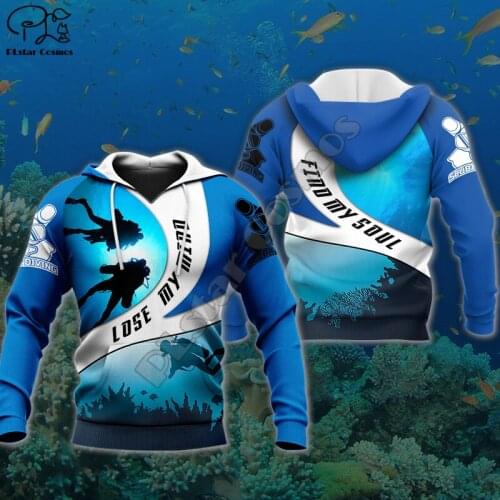 PLstar Cosmos 3DPrint Newfashion Dive Diving Sea Swimming Harajuku Streetwear Unisex Men/Women Funny Hoodies/Sweatshirt/Zip W-18