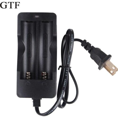 GTF Universal EU US Input 110V-240V Output 4.2V 0.8A Dual 18650 battery charger For 2x 18650 Rechargeable Li-Ion Battery Charger