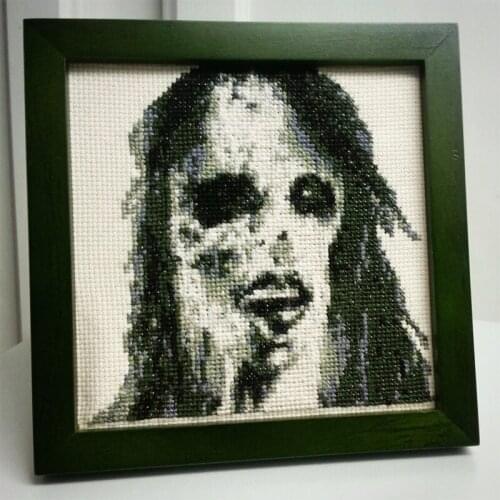2020 Gold Collection Embroidery Zombie Lady Cross Stitch Patterns Halloween with 100% Cotton Floss& Free Shipping for Home Decor