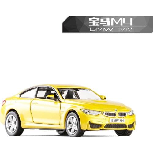 1:36 RMZ High Simulation city Exquisite Metal BMWToy Vehicles Car Styling M4 Limousine Alloy Diecast Pull Back Model Kid Toy Car