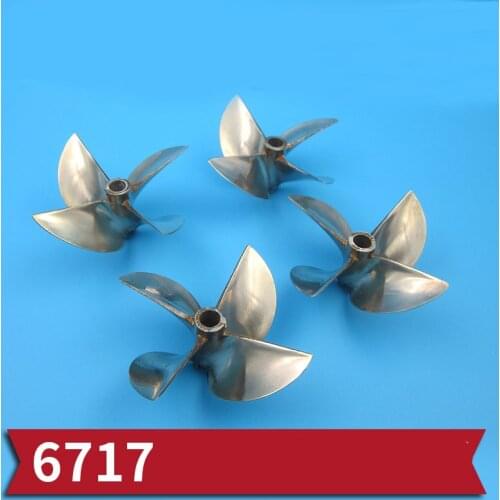 1pc Four-blade 6717 Propeller CW CCW D67mm Propellers 6.35mm Hole P1.7 Copper Props Brass Paddle for RC Gasoline Jet Boats