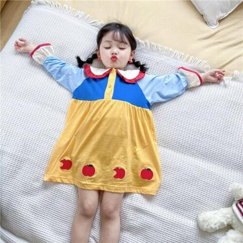 2021 Spring New Arrival Girls Fashion Long Sleeve Dress Kids Cartoon Dress Kids Dress