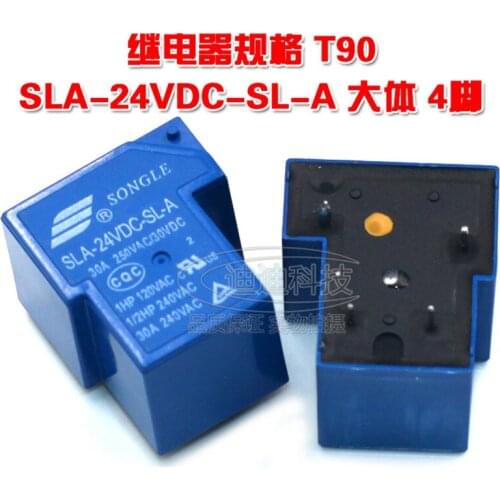 5pcs/lot Relay SLA-24VDC-SL-A General specifications T90 4 feet open 24VDC 30A 24V