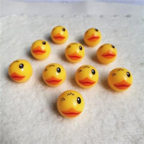 50PCS Children Cartoon Floating Bouncy Balls Baby Cute Duck Rubber Elastic Jumping Bouncing Balls for Kids 30mm