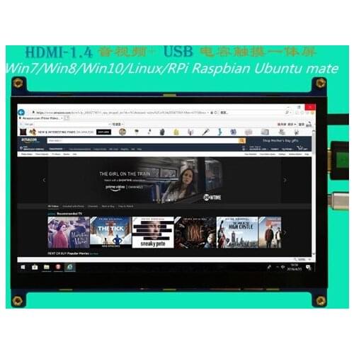 7.0 inch TFT LCD HDMI Capacitive Touch Screen Module for Win7/Win8/Win10/Linux/RPi USB CTP Interface 3.5mm Audio Jack 1024*600